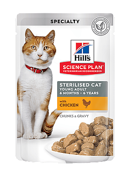 Hill's Science Plan Young Adult Sterilised Вологий корм для стерилізованих молодих/дорослих кішок із куркою