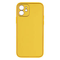 Чехол Leather Case Gold with Frame для Apple iPhone 12 Mini Yellow