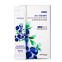 Нічна маска для обличчя у стіках Bioaqua Blueberry Arbutin Moisturizing Mask з екстрактом чорниці