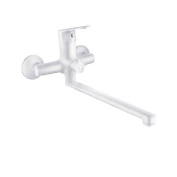 Змішувач S37 d35мм для ванної гусак прямий 350мм дивертор вбудований картрідж (W) Aquatica