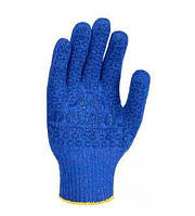 Рабочие перчатки трикотажные Doloni 646 с точкой (рисунком) ПВХ синие