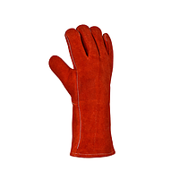Перчатки 3850 краги сварочные кожаный спил с подкладкой р.10(XL) красный ДКГ