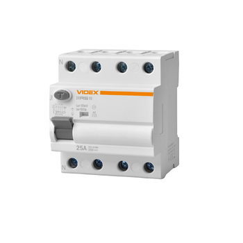 Диференційне реле AC 30мА 10 kA 4Р 25А Resist Videx