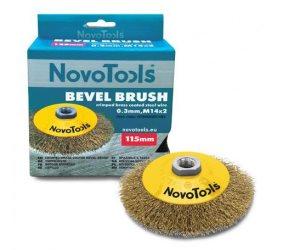 Щітка конус d125мм гофрована латунь NovoTools NovoAbrasive, фото 1