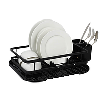 Сушилка для посуды с поддоном алюминий/пластик черный MR-1024 Maestro