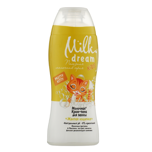 Крем-піна для ванн 300мл Жовта кішечка Milky Dream, фото 1