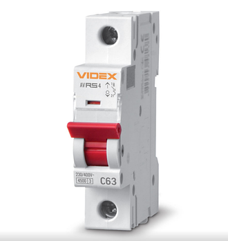 Автоматичний вимикач 1P 63А 4,5 kA VF-RS4-AV1C63 Resist Videx
