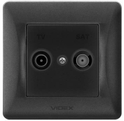 BINERA черный графит Розетка внутренняя SAT TV+спутник конечная Videx