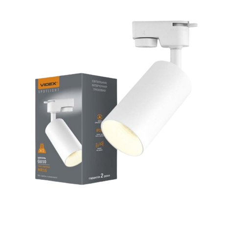LED Світильник трековий під лампу GU10 55*100мм білий VL-SPF06C-W Videx
