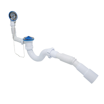 Сифон 1 1/2" d40/50мм для ванної з переливом з гофротрубою Waterstal