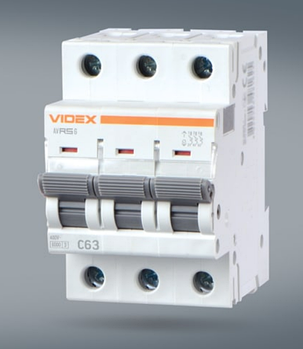 Автоматичний вимикач 3P 63А 6 kA VF-RS6-AV3C63 Resist Videx