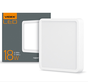 LED Світильник накладний квадратний 18W 5000К 220V VL-DLSS-185 Videx