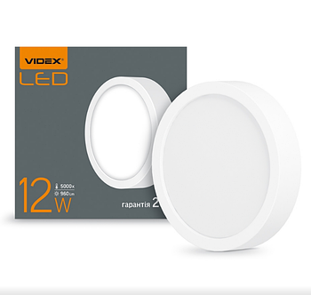LED Світильник накладний круглий 12W 5000К 220V VL-DLRS-125 Videx
