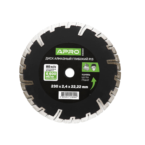 Диск алмазний d230мм*2,4*22,23мм Глибокий різ APRO