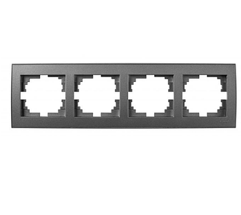 RAIN антрацит Рамка горизонтальна 4-а з боковою вставкою Лезард