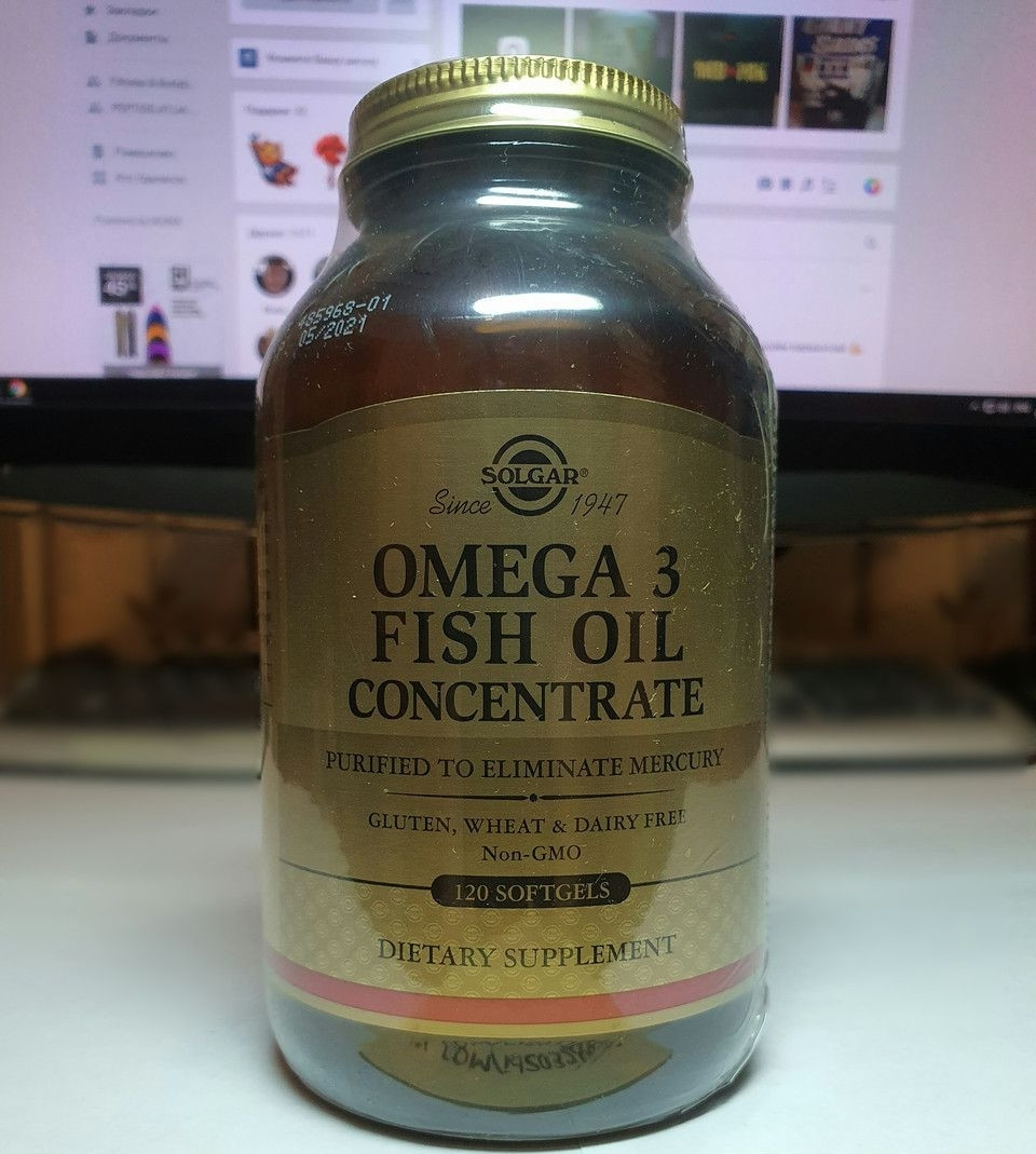 Согар омега 3 Solgar Omega-3 Fish Oil 120 soft риб'ячий жир жирні кислоти