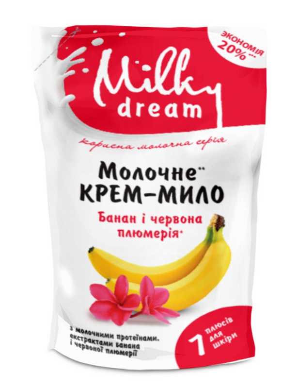 Крем-мило Milky Dream Банан і червона плюмерія в запасці 1 л