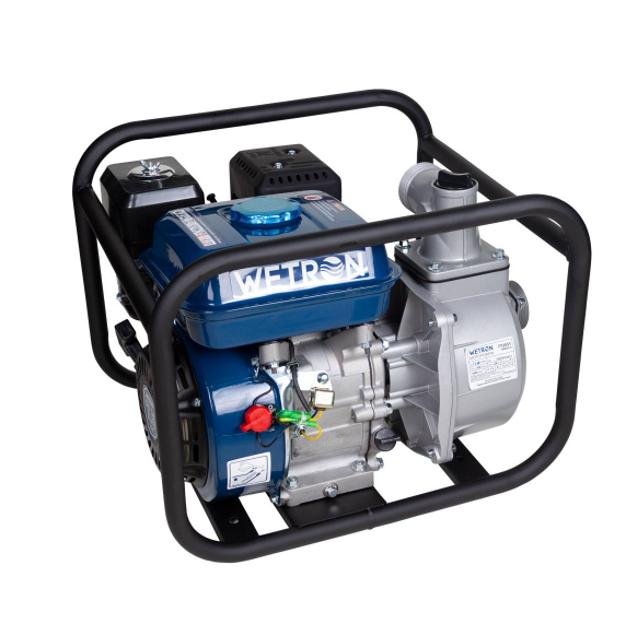 Мотопомпа бензинова 7,5к/с 28 м 30 м³/год 4-х тактний 1,7 годин безперервної роботи Wetron, фото 1