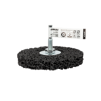 Диск зачисний нетканий d100мм з тримачем чорний м`який SIGMA