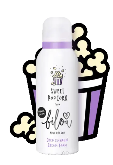 Лосьйон-Пінка для тіла Bilou Sweet Popcorn 150 ml , солодкий попкорн,оригинал, фото 1