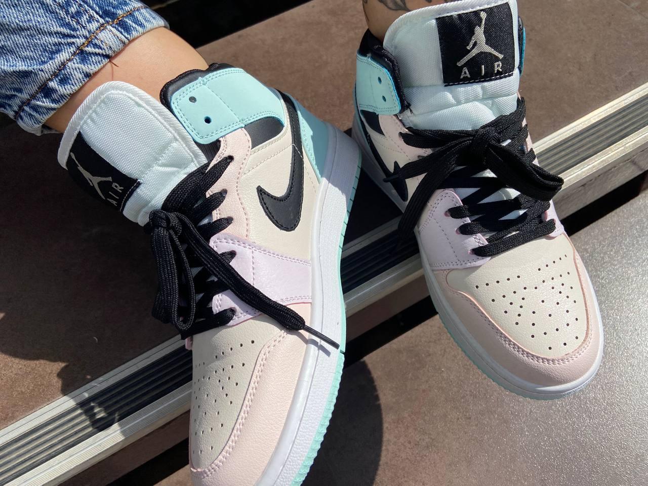 Жіночі кросівки Nike Air Jordan, різнобарвні, натуральна шкіра, фото 1