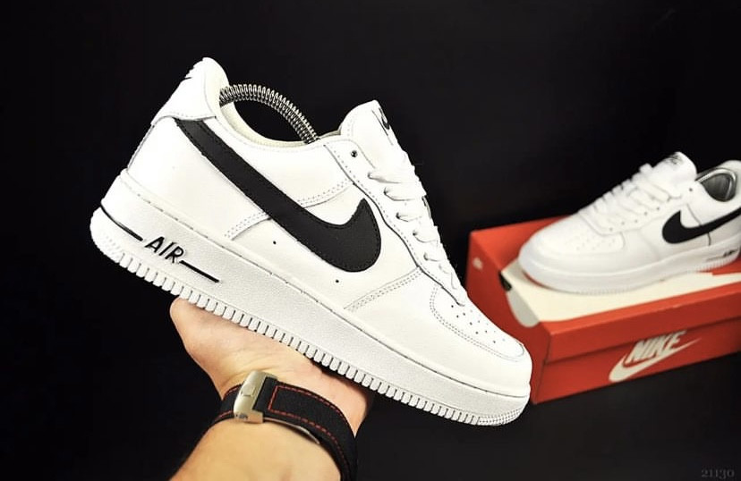 Чоловічі кросівки Nike Air Force, натуральна шкіра, білі, фото 1