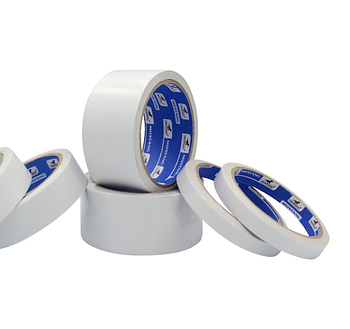 Стрічка двостороння тонка 45мм*20м 70мкм білий Standart Мустанг