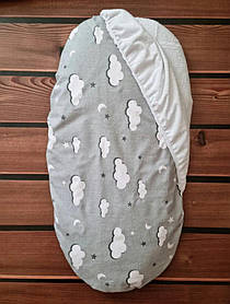 Непромокальний наматрацник у коляску тепла фланелка універсальний 40×80 см BST Сірий