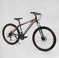Велосипед Спортивный Corso «Crossfire» 27.5" дюймов TK-27515 рама стальная 15’’, Saiguan 21 скорость, Черный с
