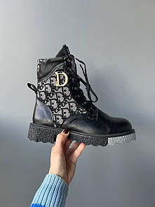 Черевики жіночі чорні зимові Dior Boots Black Fur (09540)