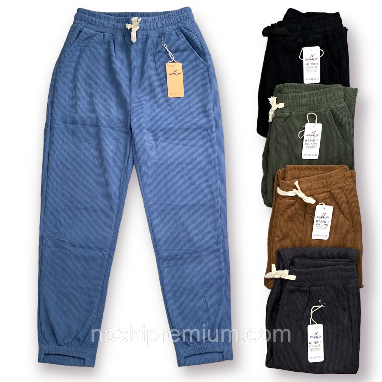 Джогери жіночі вельвет кольорові Kenalin, розмір 4XL-5XL, асорті, 9660-1, фото 1