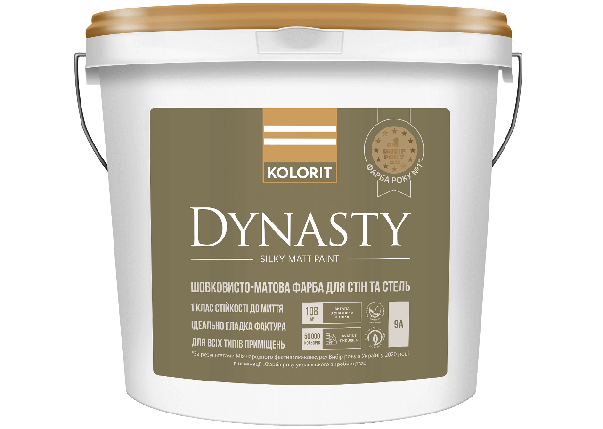 Антибактеріальна фарба Kolorit Dynasty шовковисто-матова 0,9 л, фото 1