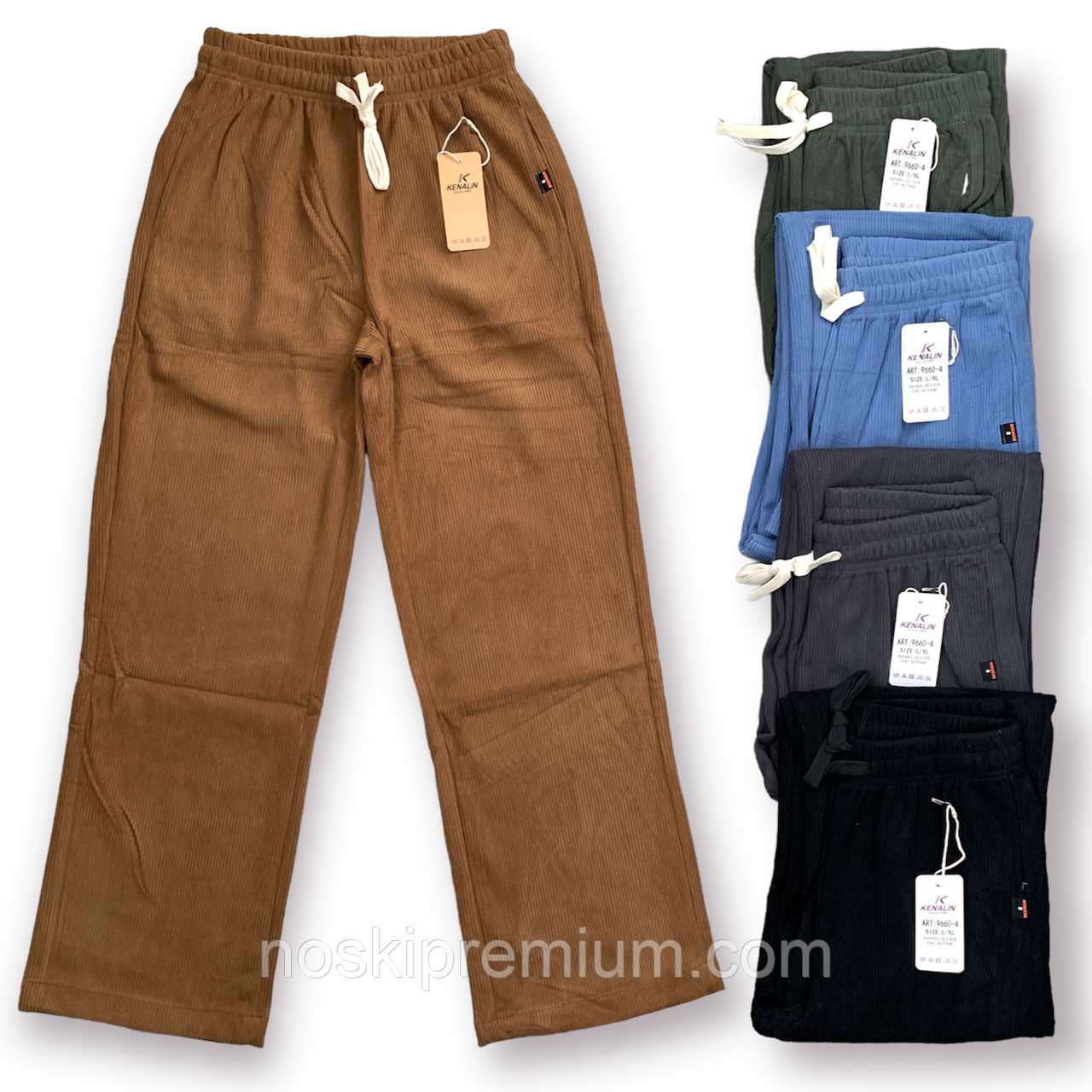 Штани жіночі вельвет кольорові Kenalin, розмір XL-2XL, асорті, 9660-4, фото 1