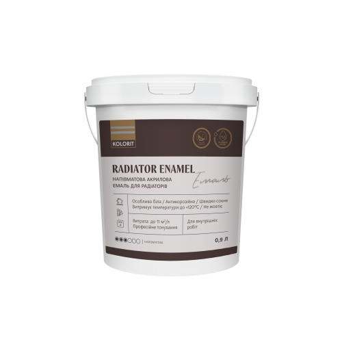 Акрилова радіаторна емаль Kolorit Radiator Enamel 0.9 л