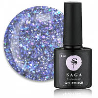 Гель-лак Saga Professional Fiery Gel 18 фантастичний сірий зі світловідбиваючими шимерами, 9мл