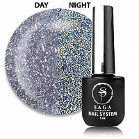 Гель-лак Saga Professional Fiery Gel 19 золотистий хакі зі світловідбиваючими шимерами,9 мл