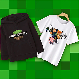 Набір худі та футболка з принтом minecraft майнкрафт