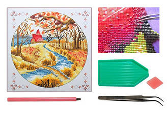 Мозаїка алмазна 5D Осінній пейзаж 31*31 см.