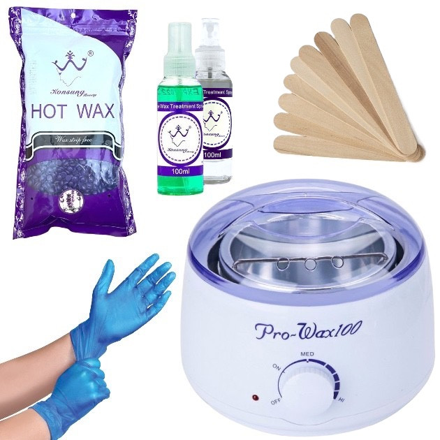 Стартовий набір для депіляції з воскоплавом Pro Wax 100, воском та засобами до/після депіляції, №2