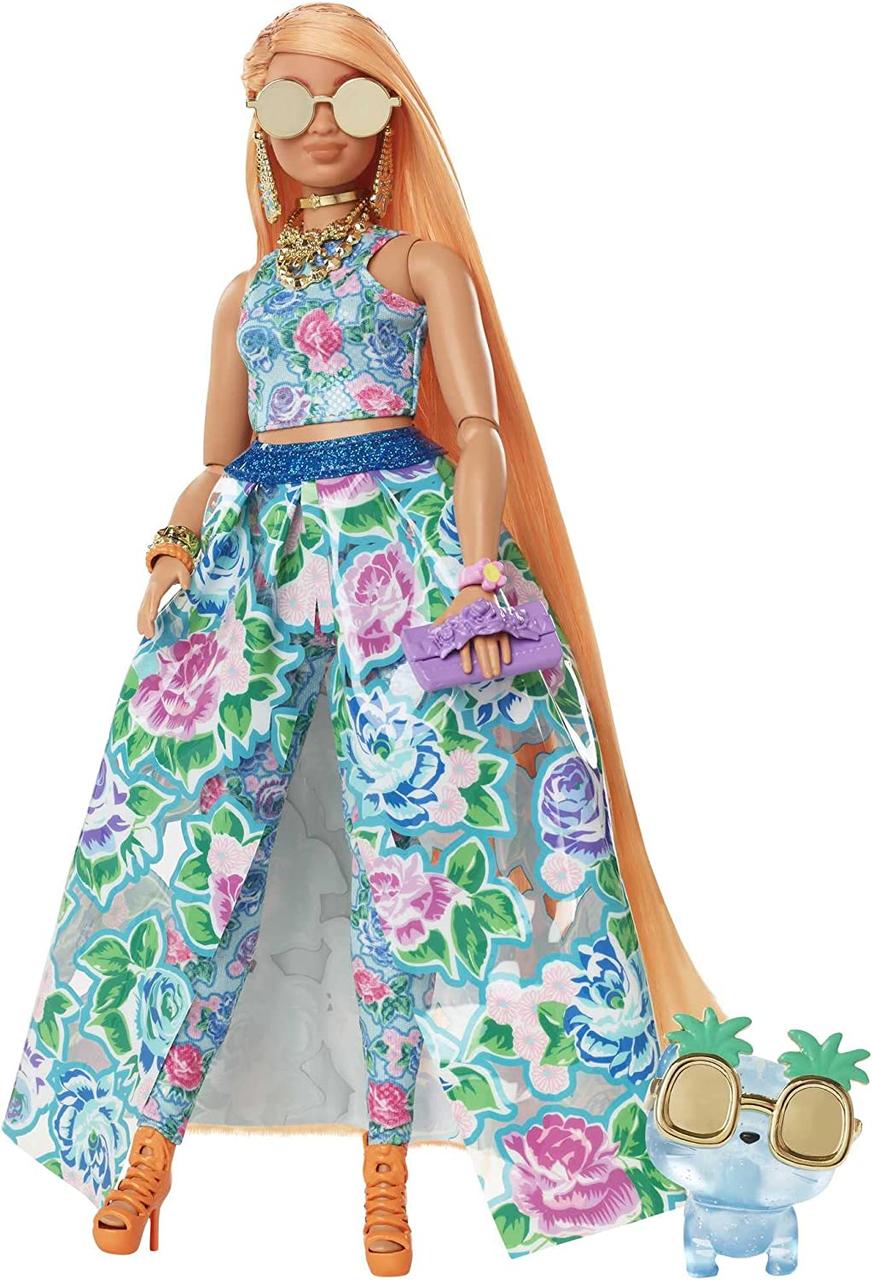Лялька Барбі Екстра Модниця у квітковому платті Barbie Extra HHN14