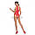 Бодистокінг з доступом Passion BS086 червоний, вертикальна сітка, виріз на спинці, фото 5