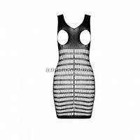 Бодистокінг-сукня з відкритою груддю Passion BS092, чорна