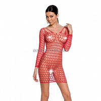 Бодистокінг-сукня з глибоким коміром Passion BS093, червона