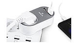 Зарядний USB-пристрій з розеткою REAL-EL CS-20 біло-сірий, фото 6