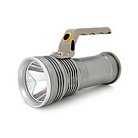 DR Фонарь поисковый GLH-3405, 1LED T6, 10W, 3 режима, 2*18650, Silver, IP40, СЗУ, переходник, 150х65х95мм, BOX