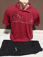 Літній підлітковий костюм для хлопчика підлітка Туреччина Поло футболка і шорти 12-18 років бавовна бордо