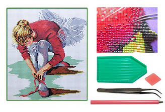 Мозаїка алмазна 5D Балерина 31*35 см.