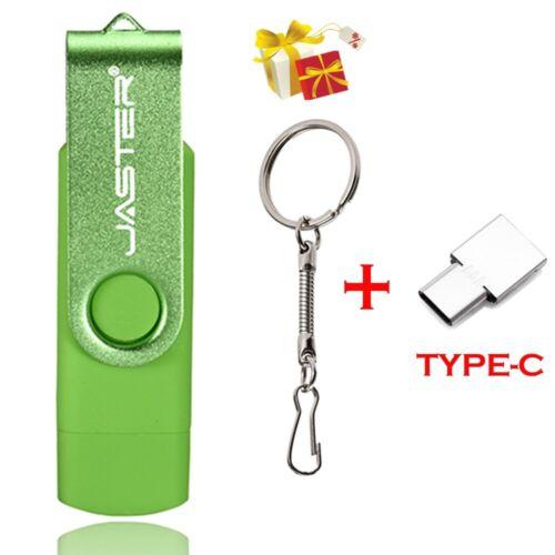 Флешка Jaster 64 Gb 2.0 OTG USB micro-USB Type-C Flash Drive двостороння флешка для ПК і телефона Green