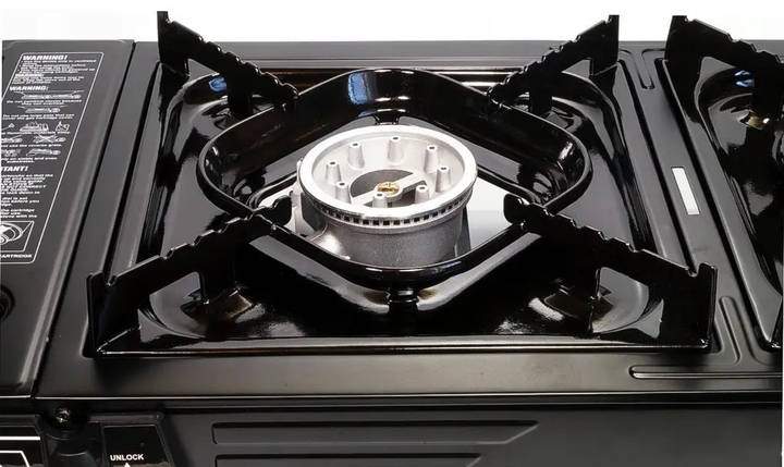 Плита газова туристична на 2 конфорки під газові балони Alpen Camping Texas 2300 Вт, фото 2