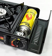 Плита газова туристична на 2 конфорки під газові балони Alpen Camping Texas 2300 Вт, фото 4